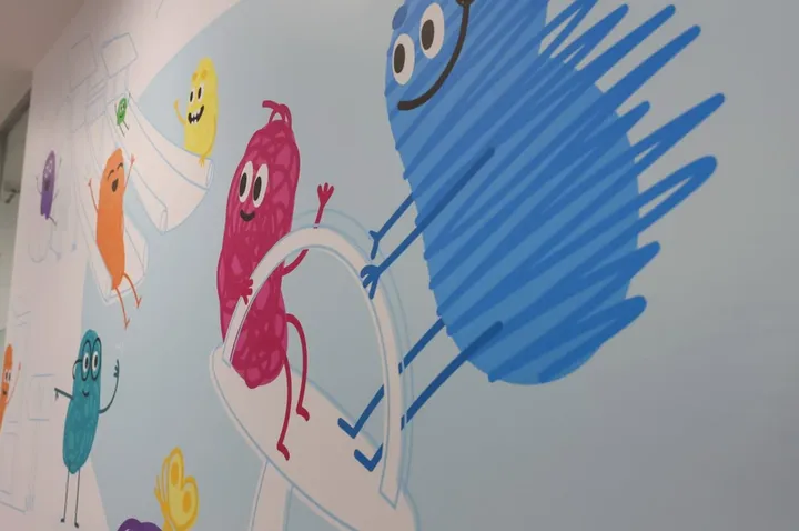 The Scribble characters mural
