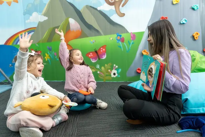 Story time on the play mat